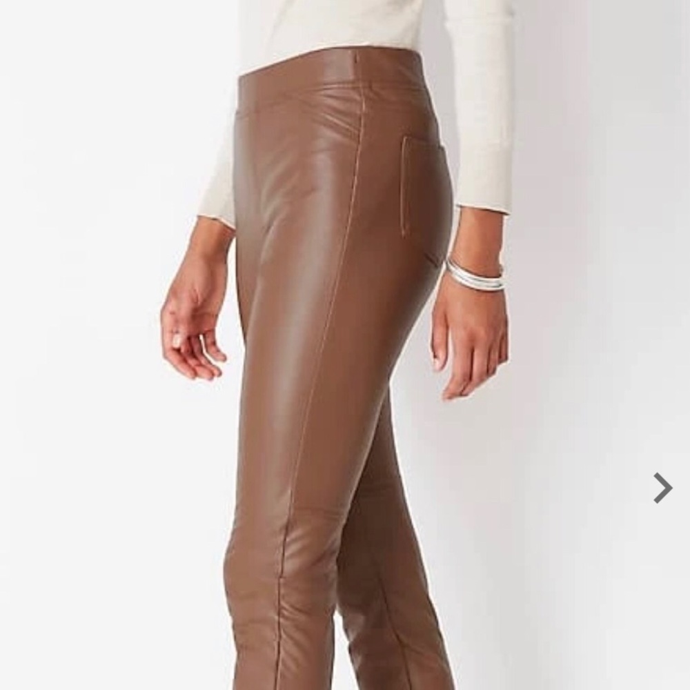 J-Jill Vegan Leather Pull on Pants.Size: Petite.Length: 36.5 inches
